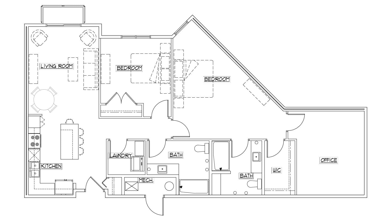 2 Bedroom, Style B floor plan diagram